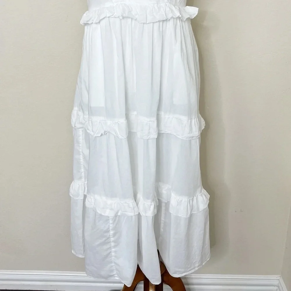 J. Crew Ruffle Sleeve Cotton Voile‎ White Dress Size Small